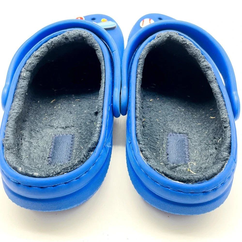 Crocs Classic Clogs Kids J3 Blue Sports Jibbitz Charms Slip On Comfort Shoes